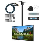 Cheetah APLCMB 360 Swivel Tilt TV Ceiling Mount for 32-75" TVs, Newer Displays up to 100", 165lbs, VESA 600, Extends 41-64" from Ceiling, Universal LCD LED Curved Flat Screen Tilting Mounting Bracket