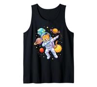 Cheetah Astronaut Dabbing Funny Space Animal for Kids Tank Top