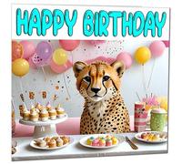 Cheetah Birthday Card - Animal Birthday Card 145 x 145mm