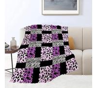 Cheetah Blanket Purple Pink Leopard Queen Print Throw Blankets for Couch Sofa Bed Stuff Decor Lightweight Soft Cozy Fleece Plush Warm Flannel Bedding Blanket Gifts for Women Girls Adults Baby 50"x60"