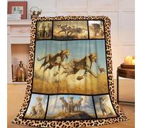 Cheetah Blanket Super Soft Warm Leopard Fleece Throw Blanket Gifts for Women Men Cozy Fluffy Plush Cheetah Stuff Lightweight Flannel Gifts Blankets for Kids Adults 50"X40"