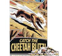 Cheetah Blitz Comic Art Puzzle for Adults And Teenagers 1000 Pieces Paper Puzzles for Teenagers Gifts Brain Teaser Game 1000pcs (75x50cm)