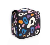 Cheetah Colorful Makeup Bags with hanging hook Large Makeup Bag With Handle Vertical Free-Standing