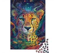Cheetah Cosmos -1 Adult 1000-Piece Jigsaw Puzzle, 52x38cm/1000pcs; for A Quiet Evening Project at Home; White Cardboard with Reduced Dust