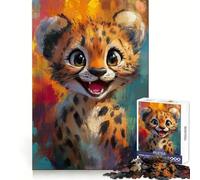 Cheetah Cub Joy 1000 Piece Jigsaw Puzzles for Adults Jigsaw Logical Skill Restful Escape Precise Join size 38x26cm
