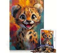 Cheetah Cub Joy 1000 Pieces Puzzles for Teenagers Brain Agility Soothing Downtime Secure Join Bday Surprise size 50x75cm