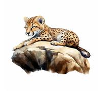 Cheetah Cub Vinyl Stickers, Big Cat Wall Decor, Africa Decals for Car, Tile