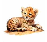 Cheetah Cub Vinyl Stickers, Wall Decor for Phone and Ipad, Big Cat Decals