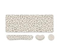 Cheetah Desk Pad and Keyboard Wrist Rest, Large Mouse Pad + Keyboard Pad+Mouse Wrist Support, Non-Slip Desk Mat Protector for Office, Home 31.5×11.8 Inches Leopard