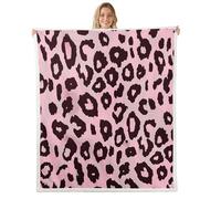 Cheetah Flannel Fleece Throw Blanket 60"x80" African Wild Animal Print Fuzzy Blanket for Sofa Couch Leopard Skin Pattern All Season Bed Blankets Plush Blankets,Black Pink