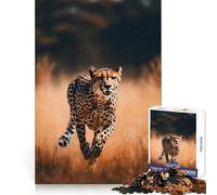 Cheetah for Adults 1000 Piece Jigsaw Puzzle Cognitive Workout Restful Escape No Rough Edges Ideal Present (38x52cm)