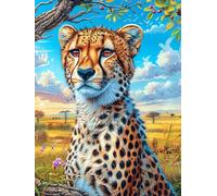 Cheetah in Flower Garden 500 Piece Pack Classic Jigsaw Puzzle Mitos Fantástico Cuento De Hadas Couple Puzzle Partners Ultra Difficult Wall Decor Easter New Year Gift Thick Paperboard 500 PCS