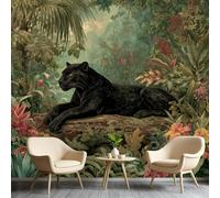 Cheetah in The Jungle Woods Wallpaper, Natural Landscape Plants Flowers Murals, Wildlife Animal Mural, Modern Living Room Bedroom Backdrop Wall Mural(Non-self-Adhesive) 79" W x 55" H &A0599
