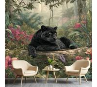 Cheetah in The Jungle Woods Wallpaper, Natural Landscape Plants Flowers Murals, Wildlife Animal Mural, Modern Living Room Bedroom Backdrop Wall Mural(Non-self-Adhesive) 59" W x 39" H &A0598