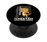 Cheetah Is My Spirit Animal Kawaii Cartoon Funny Cheetahs PopSockets Adhesive PopGrip