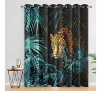 Cheetah Jungle Curtains 46 x 54 Inch 2 Panels, 95% Blackout, Wild Animal Tropical Jungle Curtains for Bedroom, Living Room, Home Decor, Thermal Insulated Eyelet Window Drapes ERN211