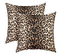 Cheetah Leopard Style Pillow Cover for Living Room Couch Decor Sarafi Animals Square Soft Throw Pillow for Kids Men Women Modern Abstract Pattern Decorative Cushion Cover,Pack of 2,Brown,18"x18"