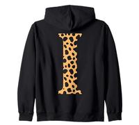 cheetah letter I skin print pattern initials name monogram Zip Hoodie
