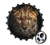 Cheetah Looking Ahead Bottle Opener Funny Magnetic Bottle Opener for Fridge Novelty Decorative Refrigerator Magnet Beer Openers Wall Mounted Corkscrew for Beer Lovers Dads Black