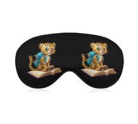 Cheetah Love Book Sleep Mask Soft Blackout Eye Mask Eye Shade Cover with Adjustable Strap for Men Women