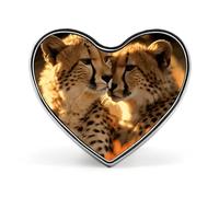 Cheetah Love Fashion Brooch Pin - Eiffel Tower Paris 1 Inch Cute Enamel Heart Badges, Metal Lapel Pins for Men & Women, Decorative Metal Pinback for Hats, Shirts, Bags, Jackets & Accessories