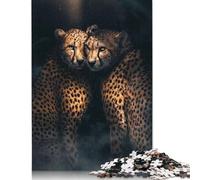 Cheetah Love Jigsaw Puzzles Puzzle for Adults Kids. 1000 Pieces Impossible Challenge Toy Educational Game Home Decoration for Educational Games Gifts 1000pcs (40x28cm)