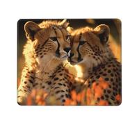 Cheetah Love Mouse Pad with Stitched Edge, Comfortable Mouse Pads with Non-Slip Rubber Base Gaming Mouse Mat Washable Mousepads Computers Laptop Desk Accessories for Office 7.9 x 9.5 in