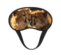 Cheetah Love Sleep Mask for Side Sleeper Soft Breathable Sleeping Eye Mask Blackout Silk Eye Sleep Shade Cover with Elastic Strap Night Blindfold for Women Men Travel Nap