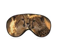 Cheetah Love Sleep Mask for Women Men Side Sleeper Eye Cover with Adjustable Strap Soft Breathable Blackout Mask Slip-Free Deep Sleeping Travel Essentials