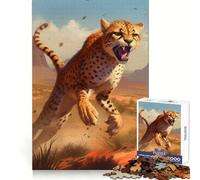 Cheetah on The Run Jigsaw for Adults1000 Pieces Cognitive Skill Soothing Downtime Solid Lock Ideal Xmas Gift (38x26cm)