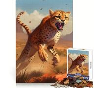 Cheetah on The Run Jigsaw Puzzles 1000 Pieces for Teenagers Thinking Skill Light Enjoyment Neat Edges (38x52cm)