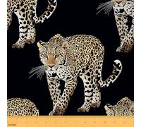 Cheetah Pattern Fabric by The Yard,Leopard African Wild Animal Print DIY Indoor Outdoor Fabric,Black Dot Wildlife Decorative Fabrics Sewing Lovers,1 Yard 36"x59"