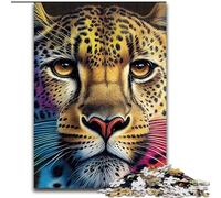 Cheetah Pop Art Animal Adult Jigsaw Puzzles 1000 Pieces, Educational Games Home Decoration Unique Home Decor And Gifts (50x75cm)