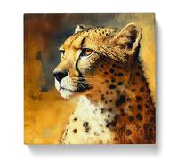 Cheetah Post-Impressionism Canvas Print | Gallery Wrapped 30mm Frame Wall Art | 20x20 inches | Ready to Hang | Impressionist Animals Picture | Living Room Bedroom Lounge Office