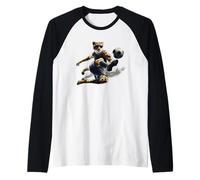 Cheetah Power Soccer Fast Moves and Dynamic Sports Art Raglan Baseball Tee