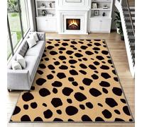 Cheetah Print Rugs Living Room Large 200x300 Non Slip Flannel | Washable Bedroom Rug Short Pile Carpet Wild Leopard Spot Home Decor Soft Fluffy for Living Room Kitchen Hallway O269