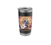 Cheetah Print Stuff Cheetah Playing Guitar Rock Roll Cheetah Stainless Steel Insulated Tumbler