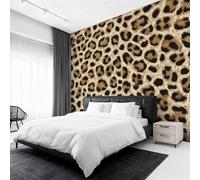 Cheetah Print Wallpaper for Living Room, Animal Print Leopard Wall Mural, Non-Woven Photo Wallpaper for Bedroom, Home Decor Wall Paper 350 x 256 cm (W x H) Y&W68