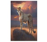 Cheetah Puzzle Jigsaw Adults And Teenagers 1000 Pieces Wooden Jigsaw Educational Game Toy Family Decoration （78×53cm）