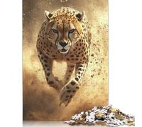 Cheetah Running 1000 Pieces Paper Puzzles for Adults Jigsaw Puzzles Educational Game Challenge Toy 1000pcs (38x26cm)