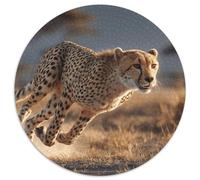 Cheetah Running in African Safari,Puzzles Gemusterte Nachhaltige Puzzles Für Erwachsene Hochwertige Holzspielpuzzles 1000pcs (67.5x67.5cm)
