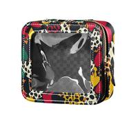 Cheetah Skin Print Texas Hold'em Clear Make Up Bag Toiletry Bag Leather Cosmetic Bag for Flying