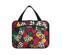 Cheetah Skin Print Texas Hold'em Hanging Makeup Bag Travel Cosmetic with Hook, Designer Essentials kit Bag for Essentials for Women Hotel bolsos para Hombre L