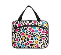 Cheetah Skin Print Texas Hold'em Hanging Personal Item Travel Bag with Hook, Designer Foldable Medicine Bag for dad Bathroom maletín para maquillaje L