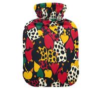 Cheetah Skin Print Texas Hold'em hot-Water Bottle with Soft Cover, 2L Warm Water Bottle for Bed for Neck Shoulder Warmer,Neck Shoulder Warmer,Bolsa para cólicos menstruales