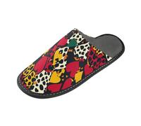 Cheetah Skin Print Texas Hold'em Warm Women's Slippers Women Home Slippers Indoor with Memory Foam For House, Bedroom