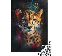 Cheetah Splendor -2 Jigsaw Puzzle for Adults, 1000 Pieces, 52x38cm/1000pcs, Low-dust White Cardboard Pieces; A Quiet Indoor Pastime at Home