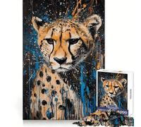 Cheetah Splendor Jigsaw Puzzles for Teenagers 1000 Piece Memory Training Tranquil Escape Flawless Cut Memorable Gift (38x26cm)