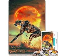 Cheetah Sunset Jigsaw Puzzles for Adults 1000 Jigsaws,Family Game Stress Reliever Difficult Challenge Gifts for Friends And Family (38x26cm)