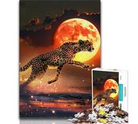Cheetah Sunset Jigsaw Puzzles for Adults 2000 Pieces,Challenging Game And Family Play with Fully Interlocking Randomly Shaped Pieces 70x100cm